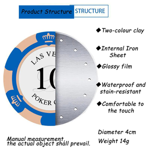 1 pezzo fiches da Poker 14g monete da casinò Multi-denominazione fiches <span class=keywords><strong>per</strong></span> casinò fiches Party Entertainment - Product Image 4
