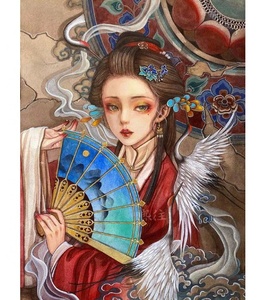 5D DIY diamante pintura belleza China chica retrato cartón punto de cruz bordado para decoración del hogar redondo/cuadrado/especial - Product Image 1