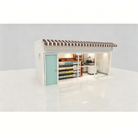 Kiosque commercial de café en conteneur préfabriqué personnalisé, boutique en conteneur à service libre, maison préfabriquée en verre au design professionnel