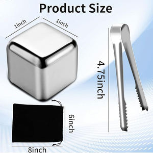 カスタマイズされた304食品グレードの急速冷凍アイスセット304ステンレス鋼金属アイスキューブウイスキーストーン - Product Image 2