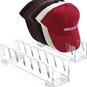 New Style Portable Clear Acrylic Modern Customized <b>Hat</b> Organizer Display Rack with Custom Logo & Color for Baseball Caps Storage - Product Image 1