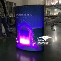 Comptoir d'accueil pliable rectangulaire ovale personnalisé pour stand d'exposition et salon professionnel