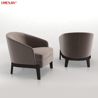 Moderne Italie Fauteuil Design Chaise longue Salon meubles En Bois Massif cadre jambes Velours Tissu Chaise De Loisirs