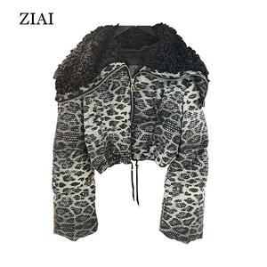 새로운 겨울 손으로 잡은 네이비 칼라 전체 스팽글 디자인 짧은 면 코트 재킷 - Product Image 3