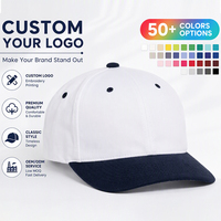 Op maat gemaakte logo 6-delige gestructureerde katoenen twill baseballcap met verstelbare gebogen klep, groothandel borduurwerk OEM mannen vrouwen