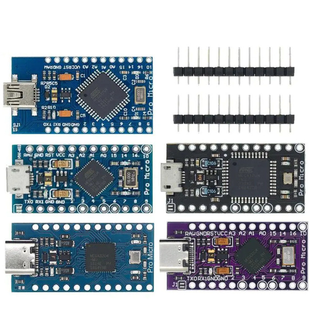 Mini/Type-C/Micro USB Pro Micro ATMEGA32U4 5V/16MHZ module With the bootloader with 2 row pin header