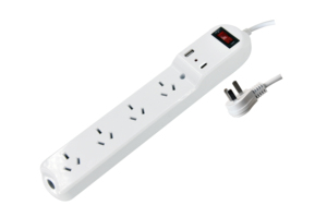 Prise de courant <span class=keywords><strong>argentine</strong></span> 4 <span class=keywords><strong>prises</strong></span> avec interrupteur, <span class=keywords><strong>prises</strong></span> de courant 10A avec 1 USB-A et 1 USB-C, rallonge 1,5m - Product Image 4