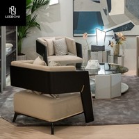 Fauteuil individuel moderne de luxe en cuir véritable noir, chaise d'appoint de haute qualité italienne pour salon