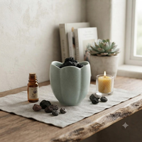 Diffuseur de parfum en pierre poreuse, pierre de lave volcanique naturelle dans un récipient en céramique, diffuseur d'huiles essentielles, purificateur d'air, décoration d'intérieur