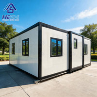 Casa Contenedor Prefabricada Expandible Completa de 40 y 20 Pies, con 1, 2, 3, 4 o 5 Dormitorios, Plegable, Móvil, Tipo Cabaña