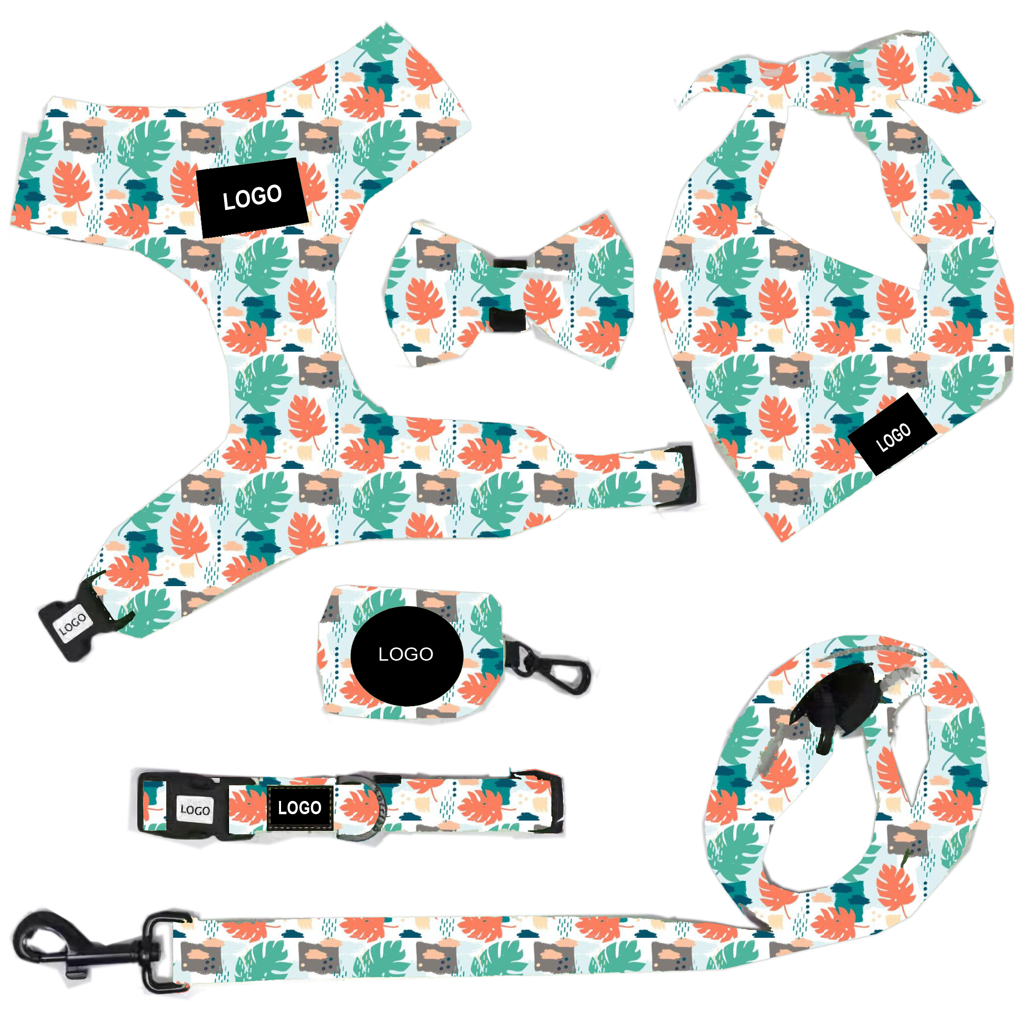 Comfortable Pet Harness Set Vest Outdoor Pet Chest Traction Rope Leash
