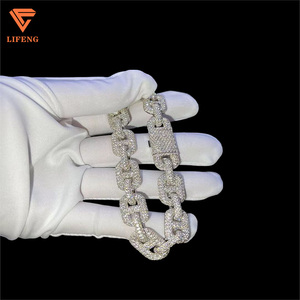 Nueva llegada Infinity cadena de eslabones cubanos <span class=keywords><strong>925</strong></span> cadena de bolas de plata esterlina Iced Out VVS Moissanite colgante collar Hip Hop joyería - Product Image 2