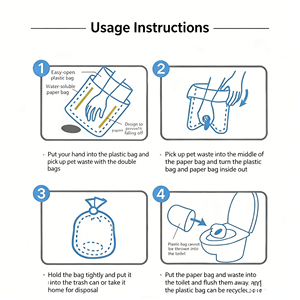 Environment Protection Biodegradable Pet Poop <b>Bag</b> Dispenser, Disposable Durable HDPE EPI <b>Compostable</b> Dog Poop Picking <b>Bag</b> - Product Image 3