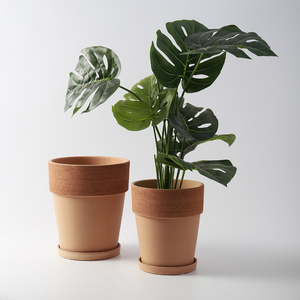Pot en céramique rouge moderne fait à la main pour plante d'intérieur plateau respirant avec terre cuite <span class=keywords><strong>de</strong></span> style pastoral pour fleurs - Product Image 2