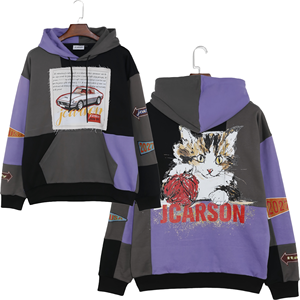 เสื้อมีฮู้ดแบบสวมหัวแขนยาวสำหรับ<span class=keywords><strong>ผู้ชาย</strong></span>พิมพ์ลายสีตัดกัน - Product Image 2