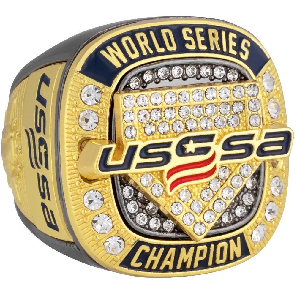 Anéis de liga de baseball para homens, anéis de liga usssa baratos de ouro, prata, joias de esportes de torneio para homens