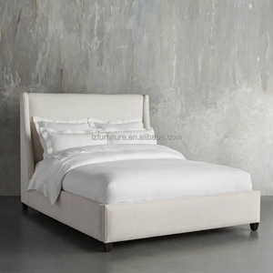 Meubles de chambre à coucher élégants, lit avec tissage à texture minimale - Product Image 1