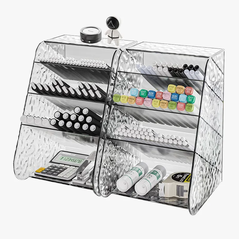 Vanity organizasyon ve depolama için istiflenebilir kozmetik düzenleyici kalemlik saklama kutusu temizle plastik saklama kutuları