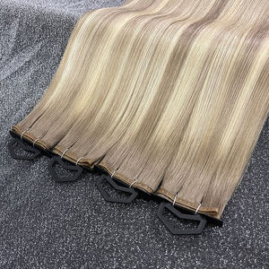 Vente chaude 12A russe Remy donneur unique cheveux vierges bruts plus longs rapport de cheveux point culminant Piano couleur Double trame plate dessinée - Product Image 1