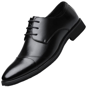 Zapatos Oxford de Cuero Genuino para Hombre, con Punta Puntiaguda, con Cordones, para Bodas de Otoño, que Aumentan la Altura, Cómodos para Vestir Formalmente - Product Image 4