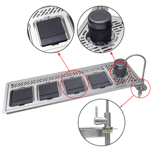 Station de rinçage pour café et thé Boba en acier inoxydable 304 <span class=keywords><strong>avec</strong></span> <span class=keywords><strong>robinet</strong></span>, quatre trous de drainage, pour installation sous évier - Product Image 3