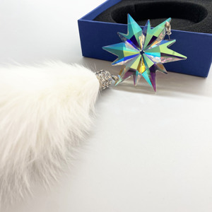 Nouvelle conception de flocon de neige en cristal et plumes pour décoration suspendue de voiture - Product Image 3