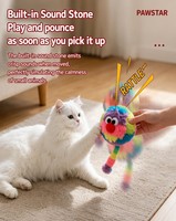Jouet pour chat en peluche arc-en-ciel personnalisable, en gros, en stock, avec son, rembourré de sable, longue queue de 20 cm, résistant aux morsures, pour le jeu autonome
