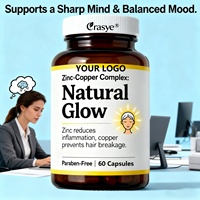 EUR US Offre Spéciale OEM/ODM Capsules de zinc et de cuivre 50mg Supplément de minéraux de zinc et d'antioxydants pour le soutien immunitaire et l'humeur de l'adulte