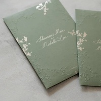 Enveloppe personnalisée sur mesure, coton de luxe, invitation de mariage en relief 3D, carte de remerciement, emballage de forme unique, étiquette