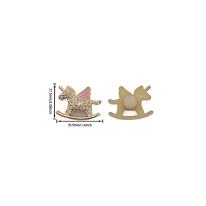Charms per <span class=keywords><strong>Scarpe</strong></span> in ABS con Diamanti a Un Corno e Quadrifoglio, Decorazioni per Zoccoli, Vari Stili, Vendita Diretta dalla Fabbrica, Fai da Te, Ingrosso - Product Image 2