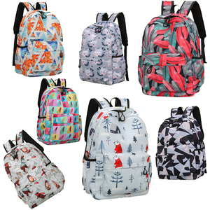 Sac à dos en polyester pour femme avec imprimé graphique coloré, fermeture éclair, sac d'école, sac de voyage mignon à motif de dessin animé, vente en gros OEM, multi-designs - Product Image 1