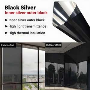 Argento nero 5% unidirezionale visibile ombra pellicola riflettente finestra di <span class=keywords><strong>casa</strong></span> balcone isolamento termico pellicola di vetro <span class=keywords><strong>per</strong></span> edifici commerciali - Product Image 4