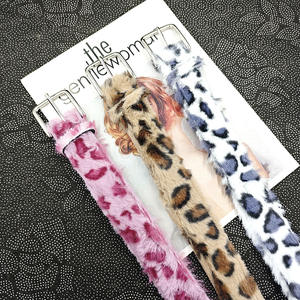 <span class=keywords><strong>Cintura</strong></span> da <span class=keywords><strong>donna</strong></span> in <span class=keywords><strong>pelle</strong></span> soffice <span class=keywords><strong>marrone</strong></span> rosa calda leopardo peluche argento con fibbia in metallo - Product Image 6