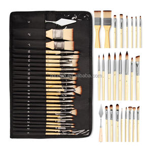 Ensemble de pinceaux d'<span class=keywords><strong>artiste</strong></span> de haute qualité bon prix manche en bois <span class=keywords><strong>matériel</strong></span> de cheveux en Nylon plat <span class=keywords><strong>pour</strong></span> la peinture à l'aquarelle - Product Image 5