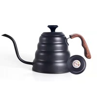 Vente flash : Bouilloire à café en acier inoxydable à bec de cygne pour infusion goutte à goutte avec thermomètre, 1,2 L, noir/argent, design moderne et luxueux
