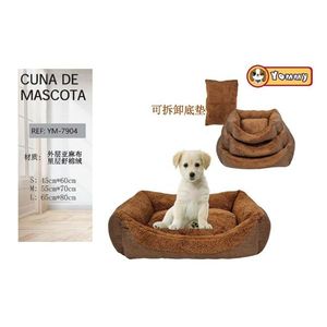 Set di 3 Pezzi per Cuccia per Cani in Lino Nero e Velluto di Cotone - Product Image 1