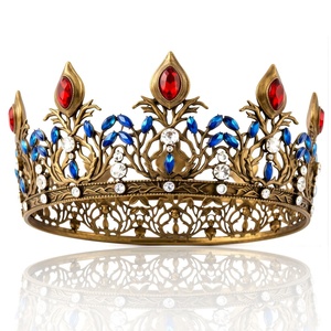 <span class=keywords><strong>Couronne</strong></span> royale de luxe rétro en alliage massif, entièrement ronde, pour <span class=keywords><strong>reine</strong></span> <span class=keywords><strong>et</strong></span> <span class=keywords><strong>roi</strong></span> - Product Image 2