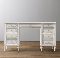 Bureau en bois massif de chêne moderne American RH Furniture, table d'ordinateur pour enfants, coiffeuse pour salon