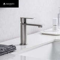 Robinet de lavabo en acier inoxydable à un trou 1 poignée conception haute pour la santé de l'eau chaude froide articles sanitaires pour salle de bain utilisation chinoise