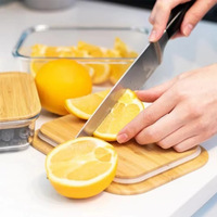 Contenants alimentaires en verre borosilicate haute résistance, hermétiques, boîte bento empilable pour préparation de repas avec couvercle verrouillable, compatibles congélateur et four, ensemble OEM ODM