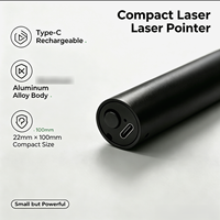 Pointeur laser vert rechargeable Type-C, mini-indicateur laser portable en aluminium pour PowerPoint et putting green <1mW