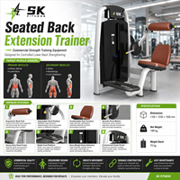 Máquina de extensión de espalda con pin de carga SK, equipo comercial de gimnasio para entrenamiento de fuerza muscular sentado