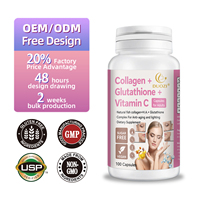 Complément alimentaire de beauté de haute qualité à base de collagène de poisson naturel et de vitamine C en gélules molles pour éclaircir la peau et lutter contre le vieillissement