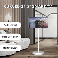 Écran tactile commercial de 21,5 pouces, moniteur d'affichage intelligent Android, kiosque portable, support rechargeable, 1080p Full HD