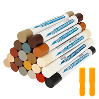 Kit de réparation de meubles en bois 22 pièces, résultat durable, crayons de couleur assortis pour le bois avec grattoir pour le sol, l'armoire, la table, la porte