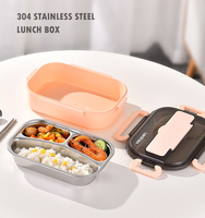 Boîte à bento en acier inoxydable haute capacité étanche à conception de compartiment avec couverts
