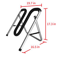 Support de planche de surf en aluminium de 65 lb, support d'affichage, deux options de rangement pour toutes les tailles de planches de surf, support de rangement au sol pour SUP