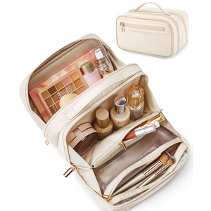 Borse per il trucco da viaggio personalizzate per borse professionali per cosmetici di grande capacità per Organizer portatile spalancato - Product Image 2