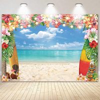 Bannière en vinyle sur le thème des vagues océaniques avec impression numérique, résistante à l'eau et aux UV, pour les fêtes sur la plage hawaïenne, décoration de scènes de surf/plage