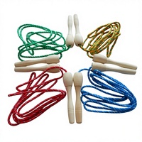 Corde à sauter en bois unisexe de haute qualité avec poignée en corde de coton et longueur réglable